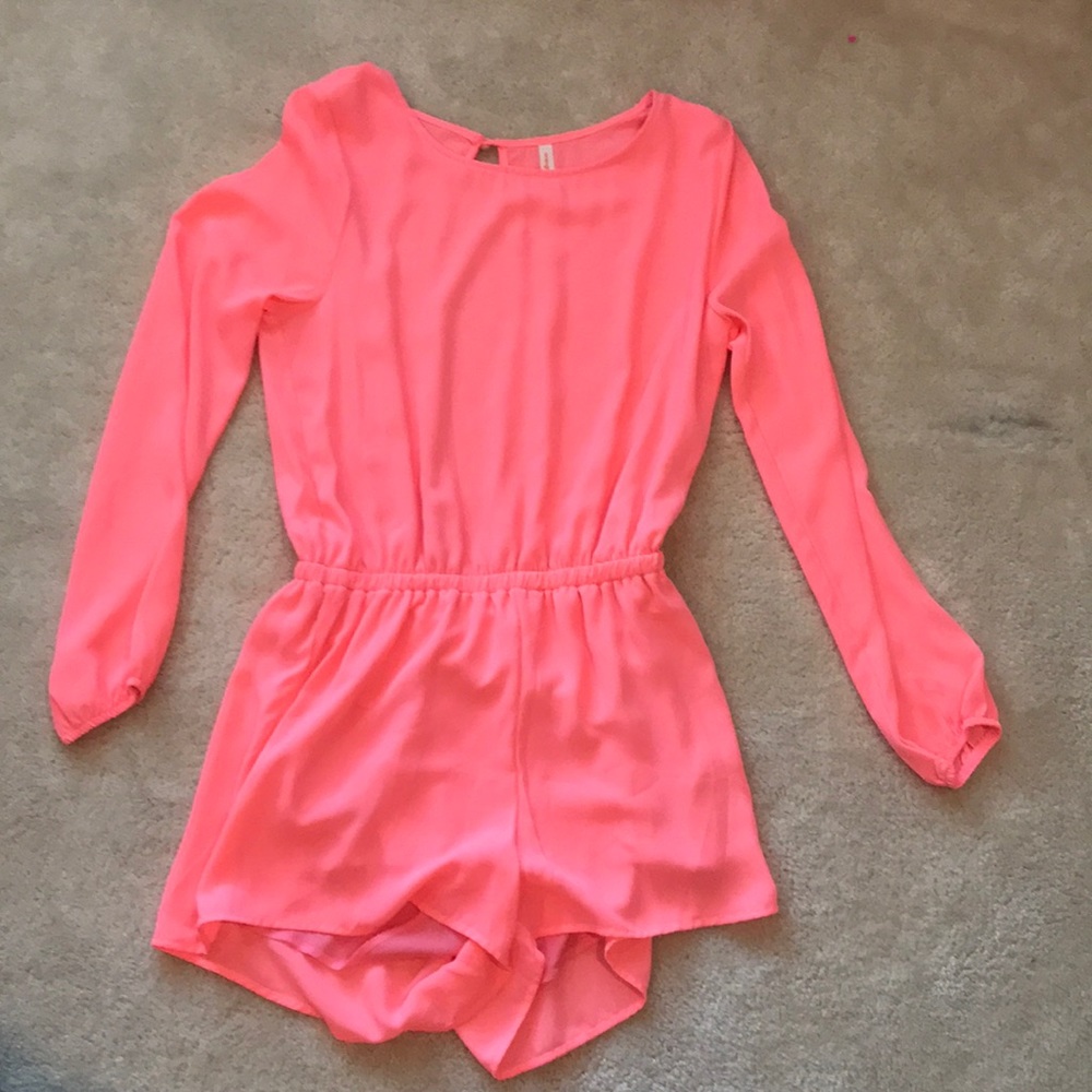 Neon pink romper